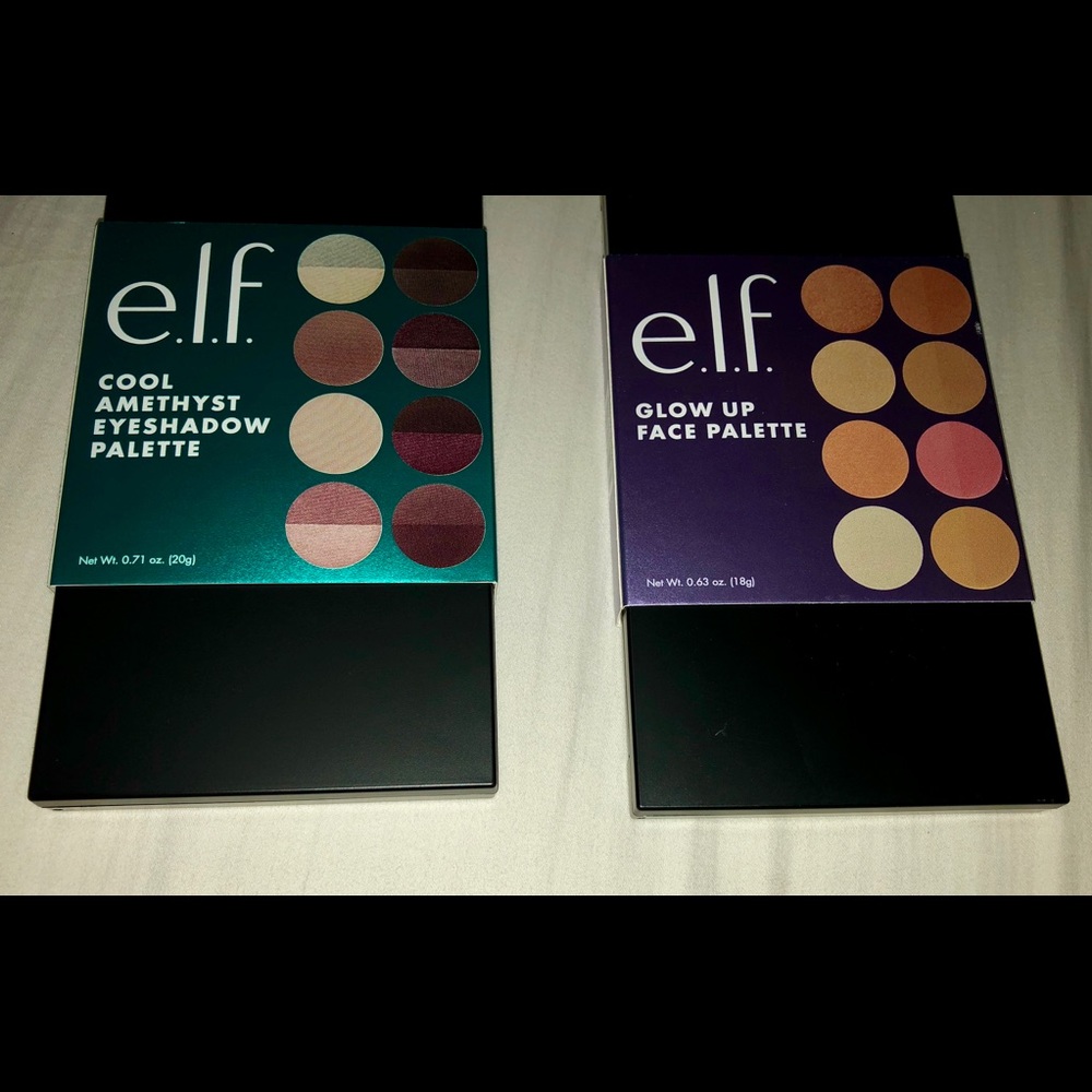 Eyeshadow and glow up face palettes .